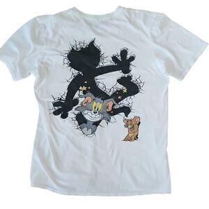 Tom and Jerry men's medium white short sleeve t-shirt TM TEC